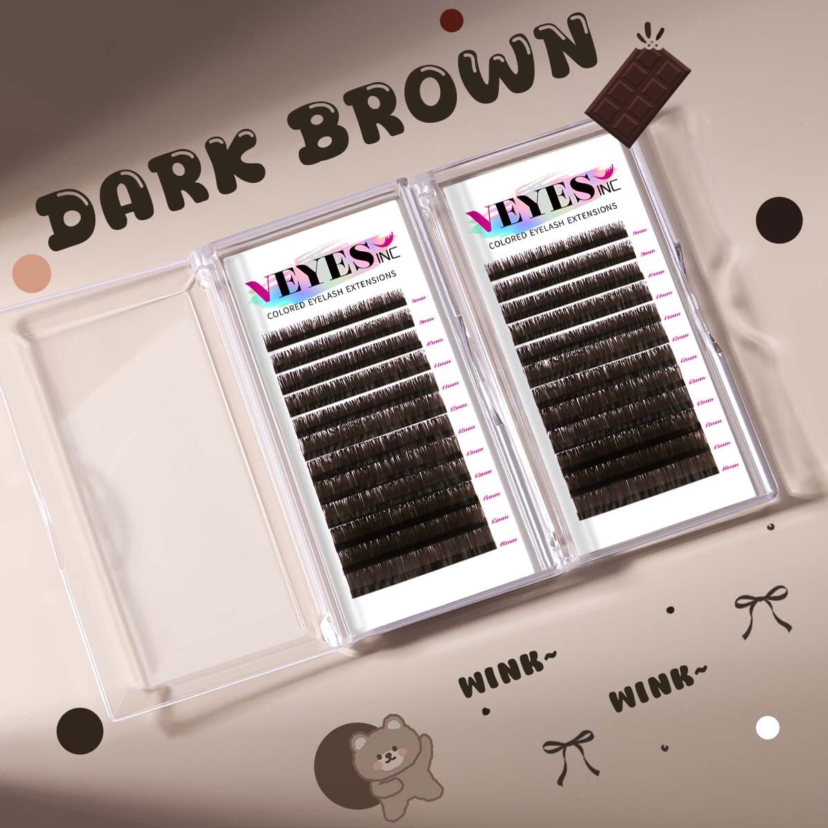 0.15mm Brown Eyelash Extensions Individual eyelashes VEYELASH®