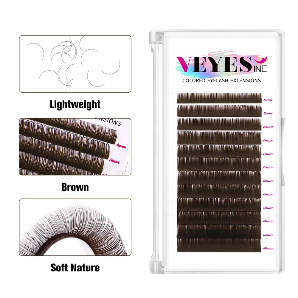 0.15mm Brown Eyelash Extensions Individual eyelashes VEYELASH®