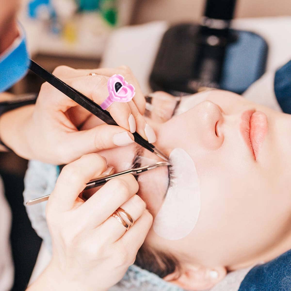 100PC Heart-Shaped Ring Cup VEYELASH