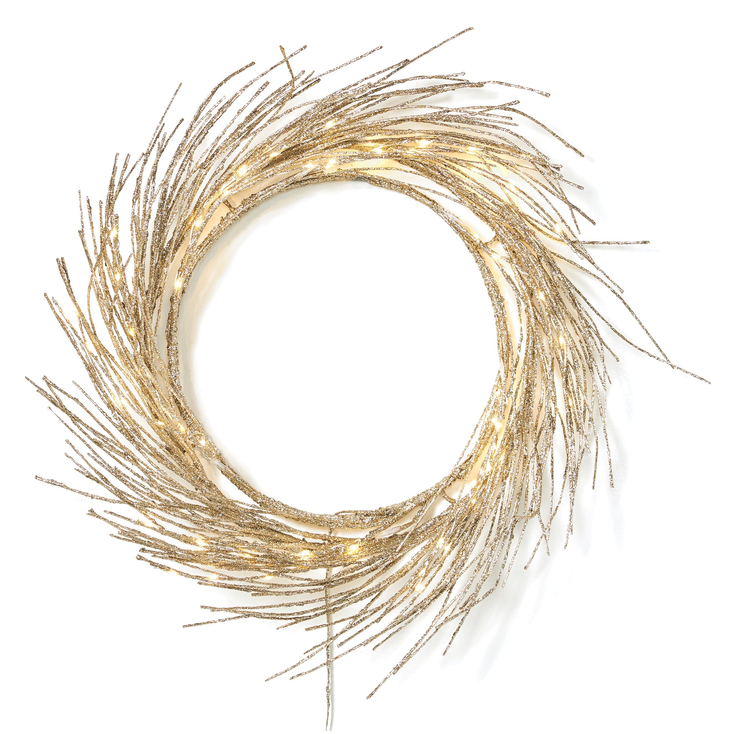 24" Paper Wreath With LED Lights VEYELASH® Beige