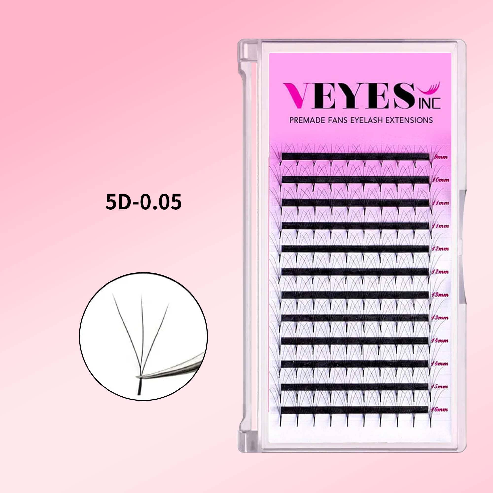 5D 7D 10D Premade Fans 0.05mm Premade volume fans VEYELASH