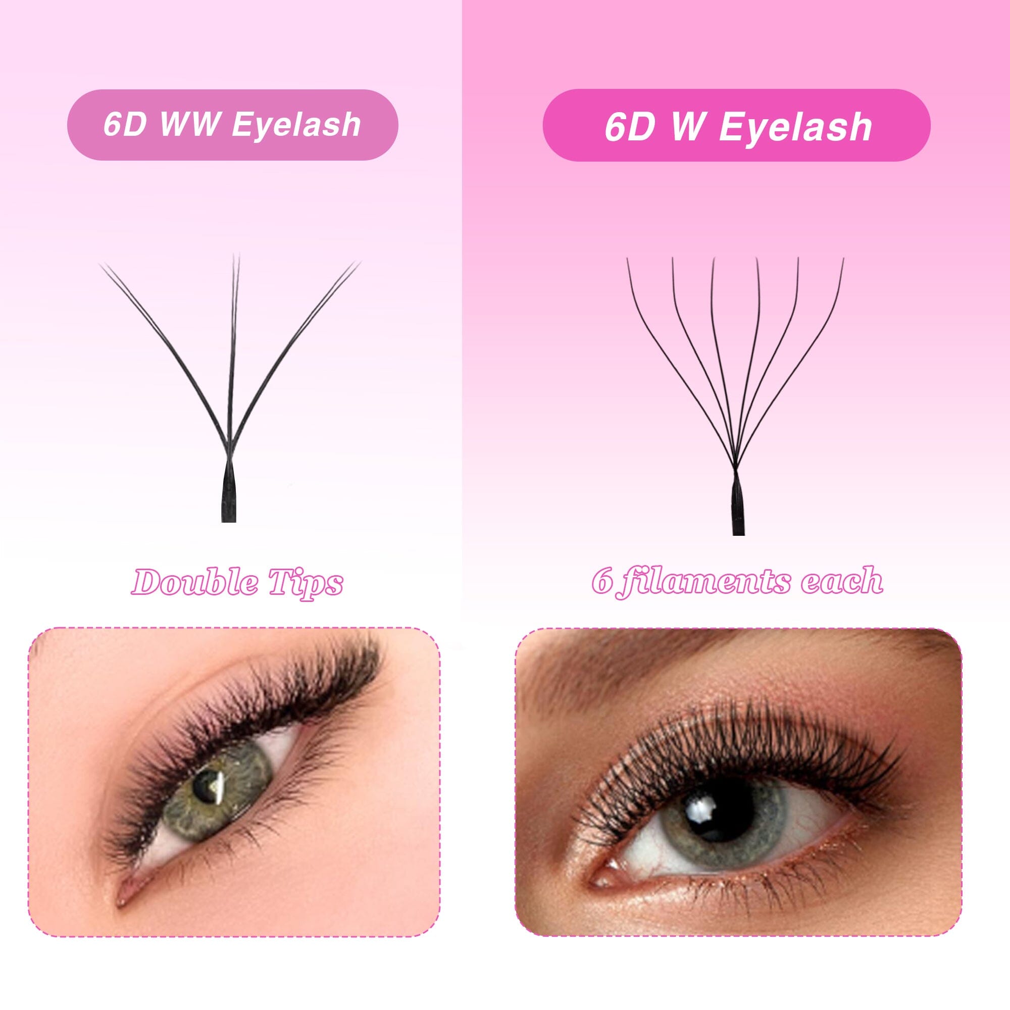 6D W Lash Extensions Individual eyelashes VEYELASH