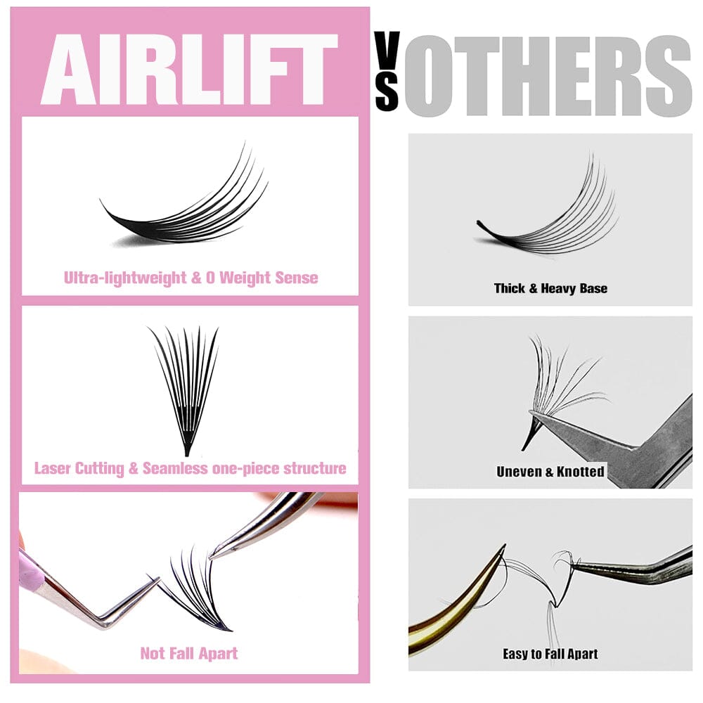 Airlift Laser Cutting Spike Premade Fan Premade volume fans VEYELASH