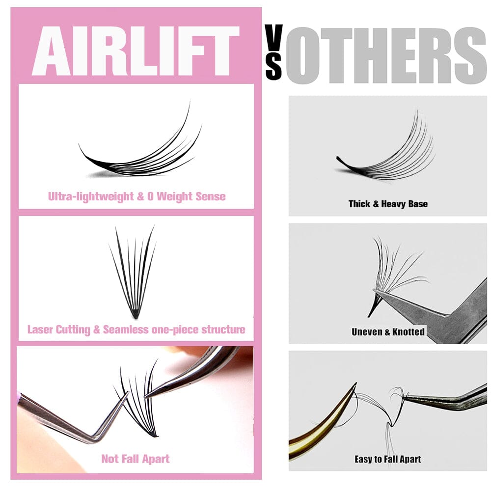 Airlift Laser Cutting Spike Premade Fan Premade volume fans VEYELASH