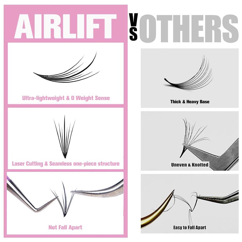 Airlift Laser Cutting Spike Premade Fan Premade volume fans VEYELASH