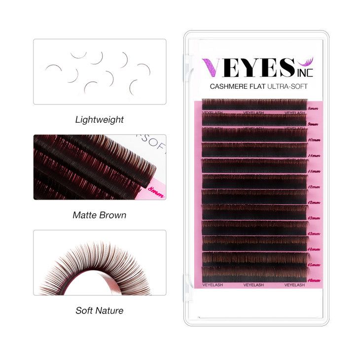 Brown Ellipse Flat Lashes Individual eyelashes VEYELASH®