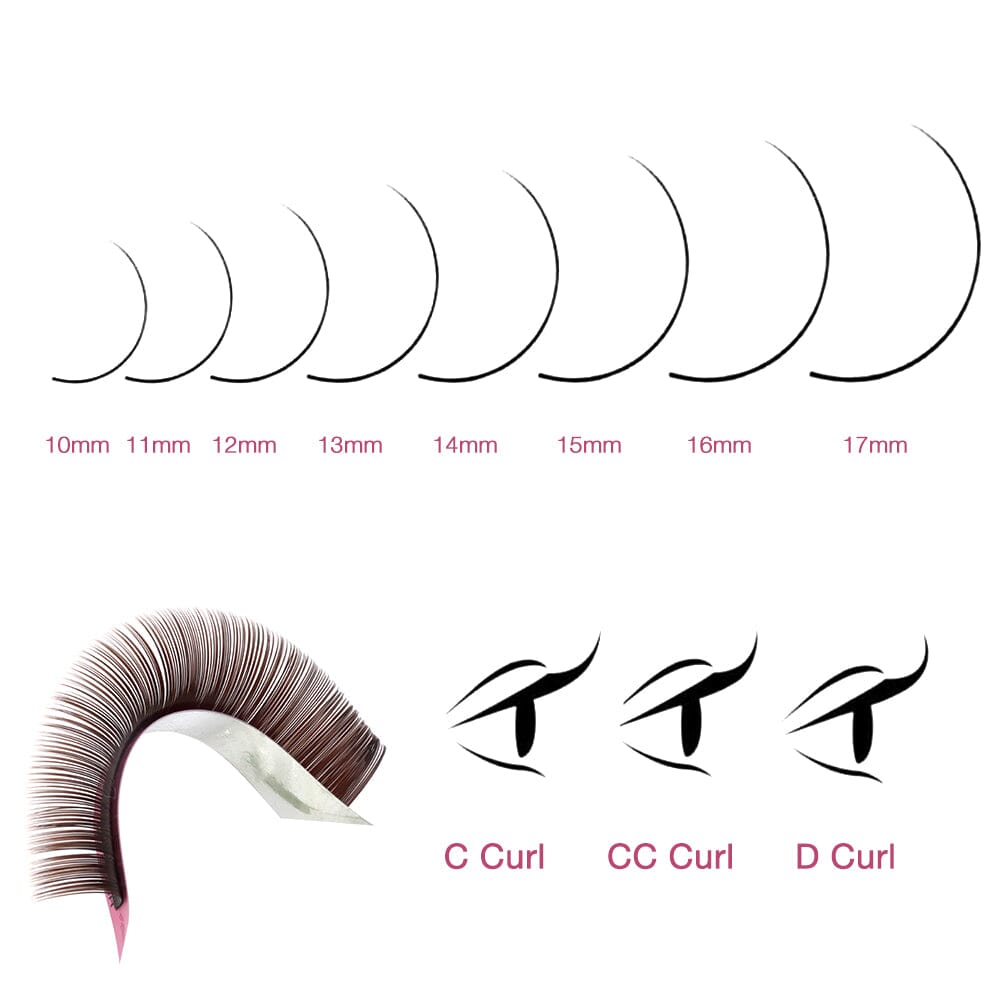 Brown Ellipse Flat Lashes Individual eyelashes VEYELASH®