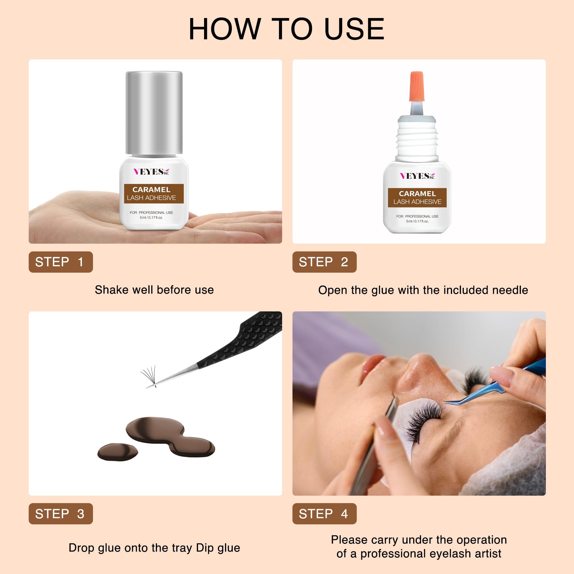 Caramel 5ml - Eyelash Extension Glue VEYELASH®