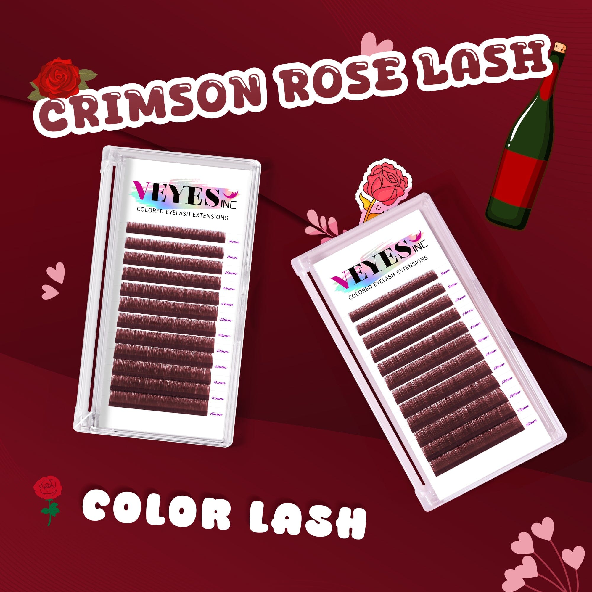 Crimson Rose Lash 0.07mm Individual eyelashes VEYELASH®