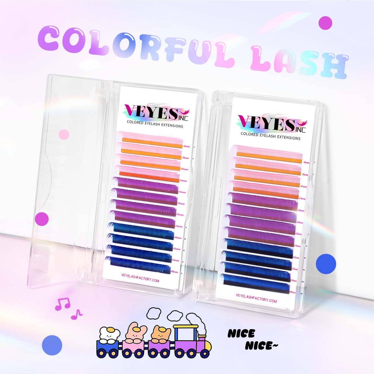 Mix Color Eyelash Extensions Individual eyelashes VEYELASH