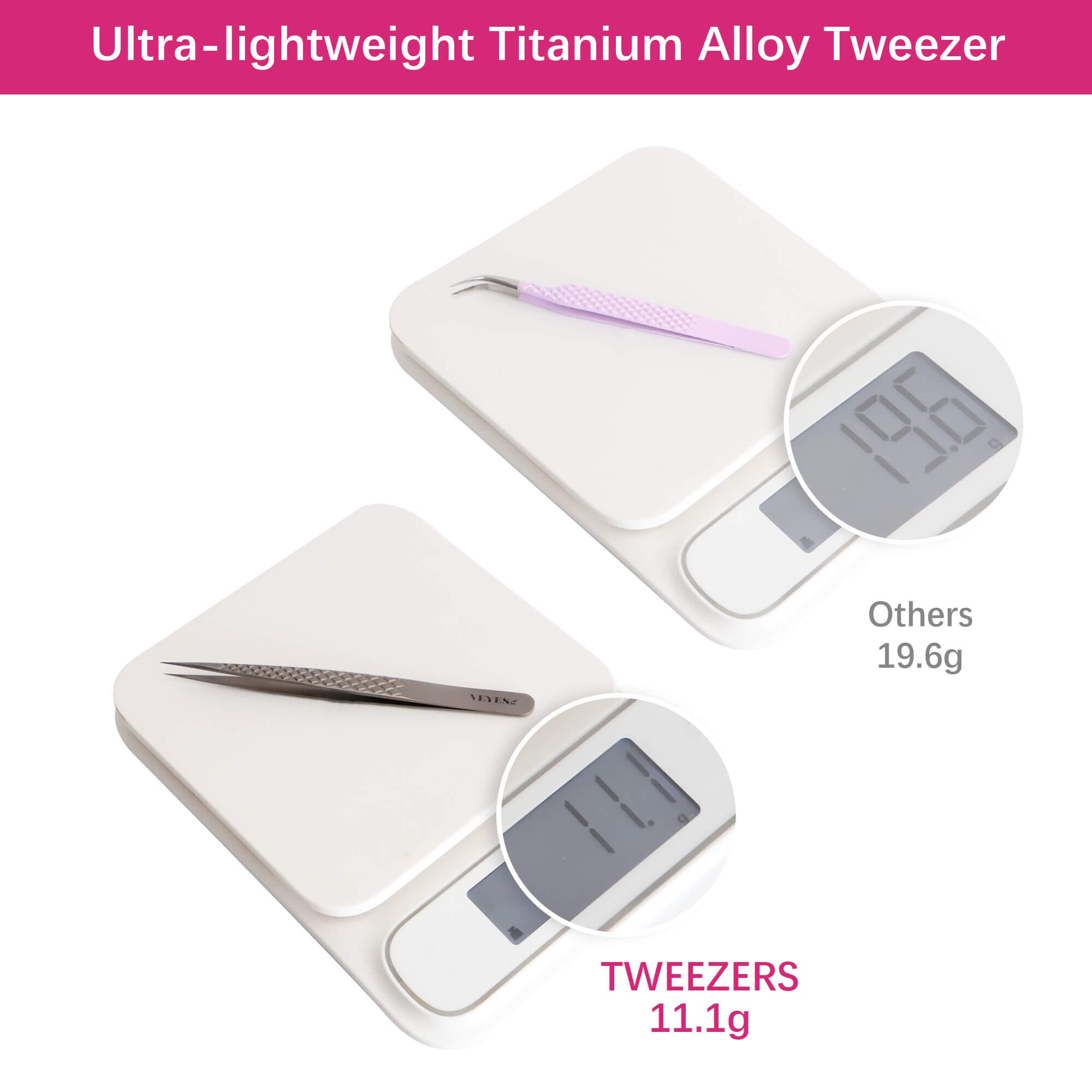 Titanium Alloy - TitanLite Isolation Tweezer Tweezers VEYELASH