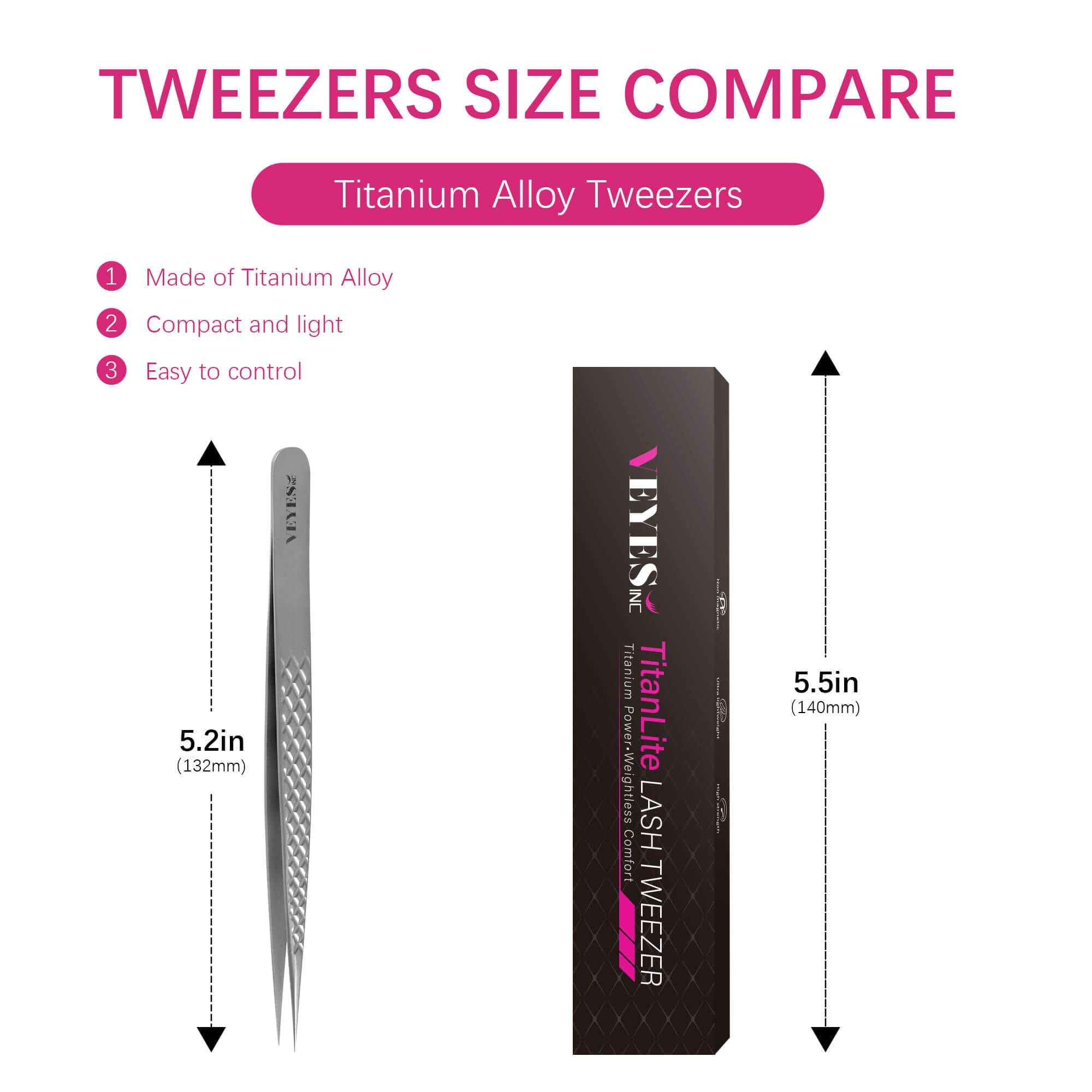 Titanium Alloy - TitanLite Isolation Tweezer Tweezers VEYELASH