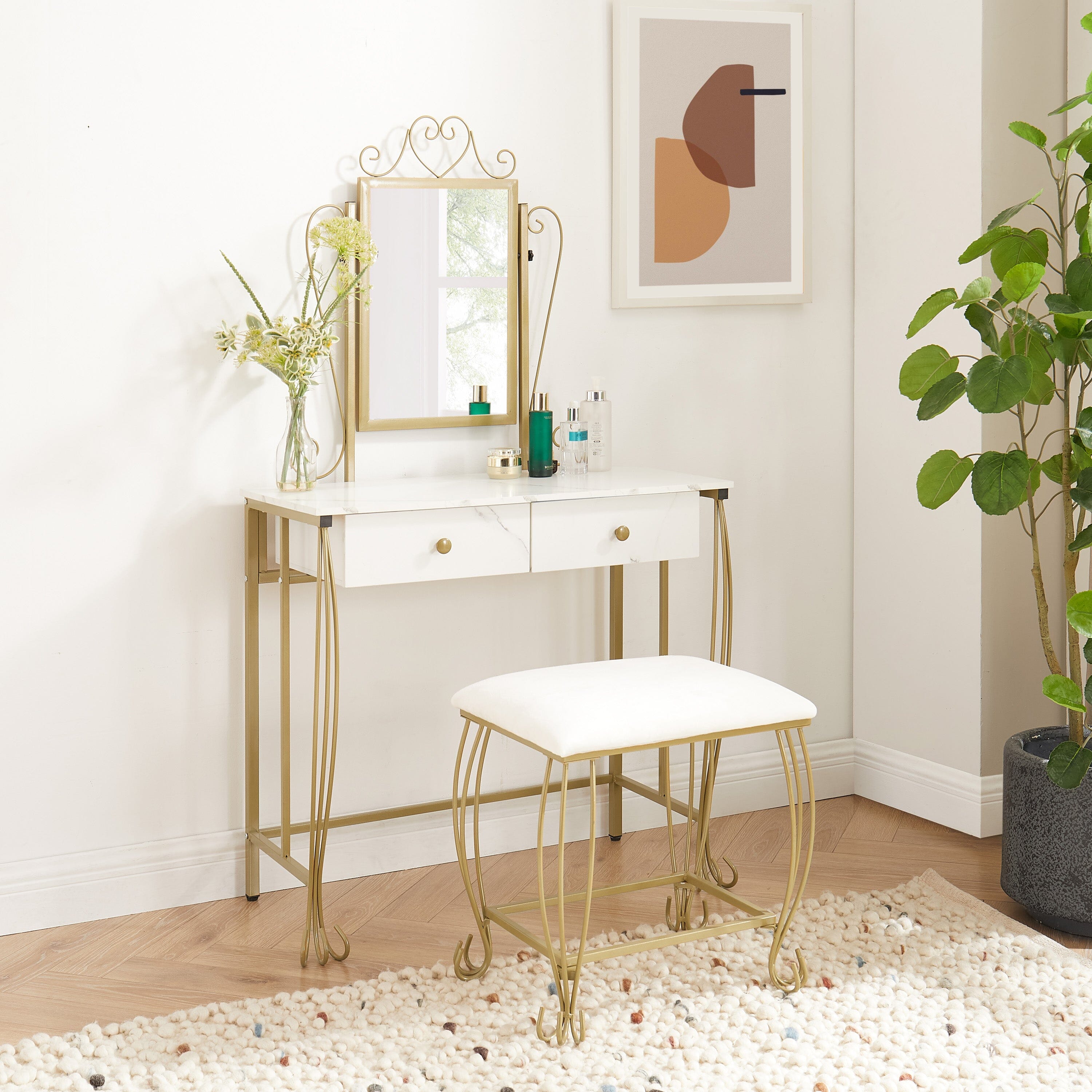 Vanity Mirror Table Set VEYELASH®