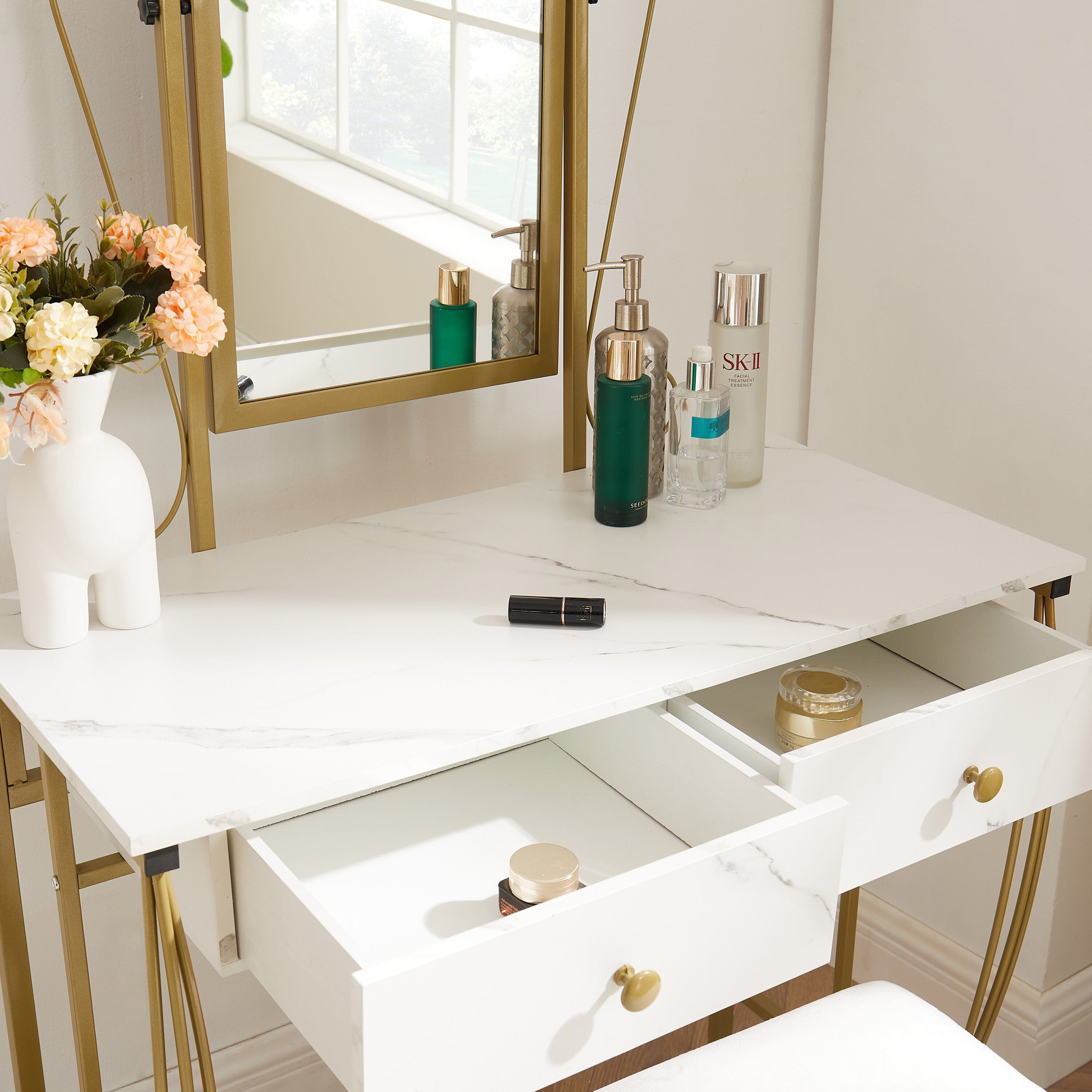 Vanity Mirror Table Set VEYELASH®