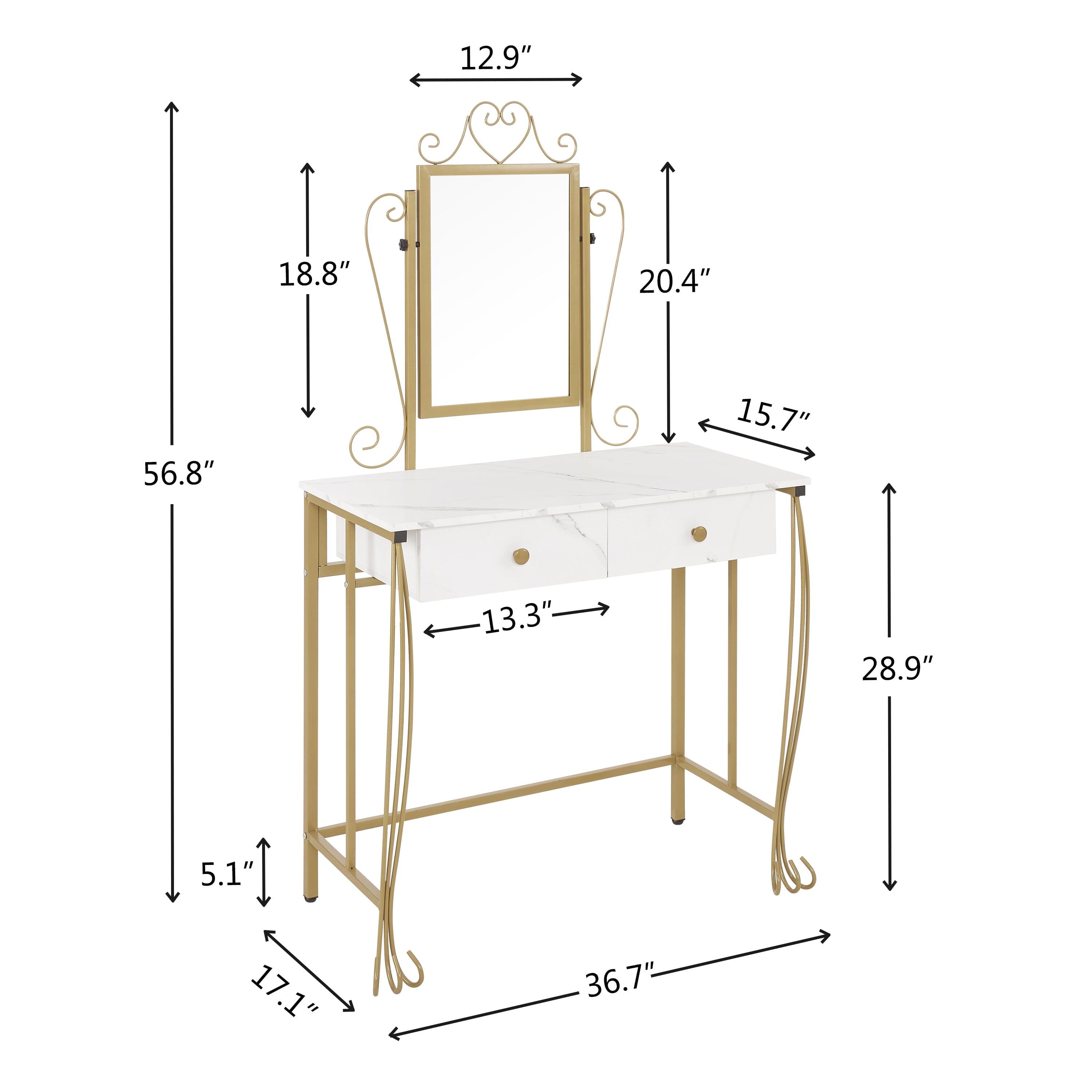Vanity Mirror Table Set VEYELASH®