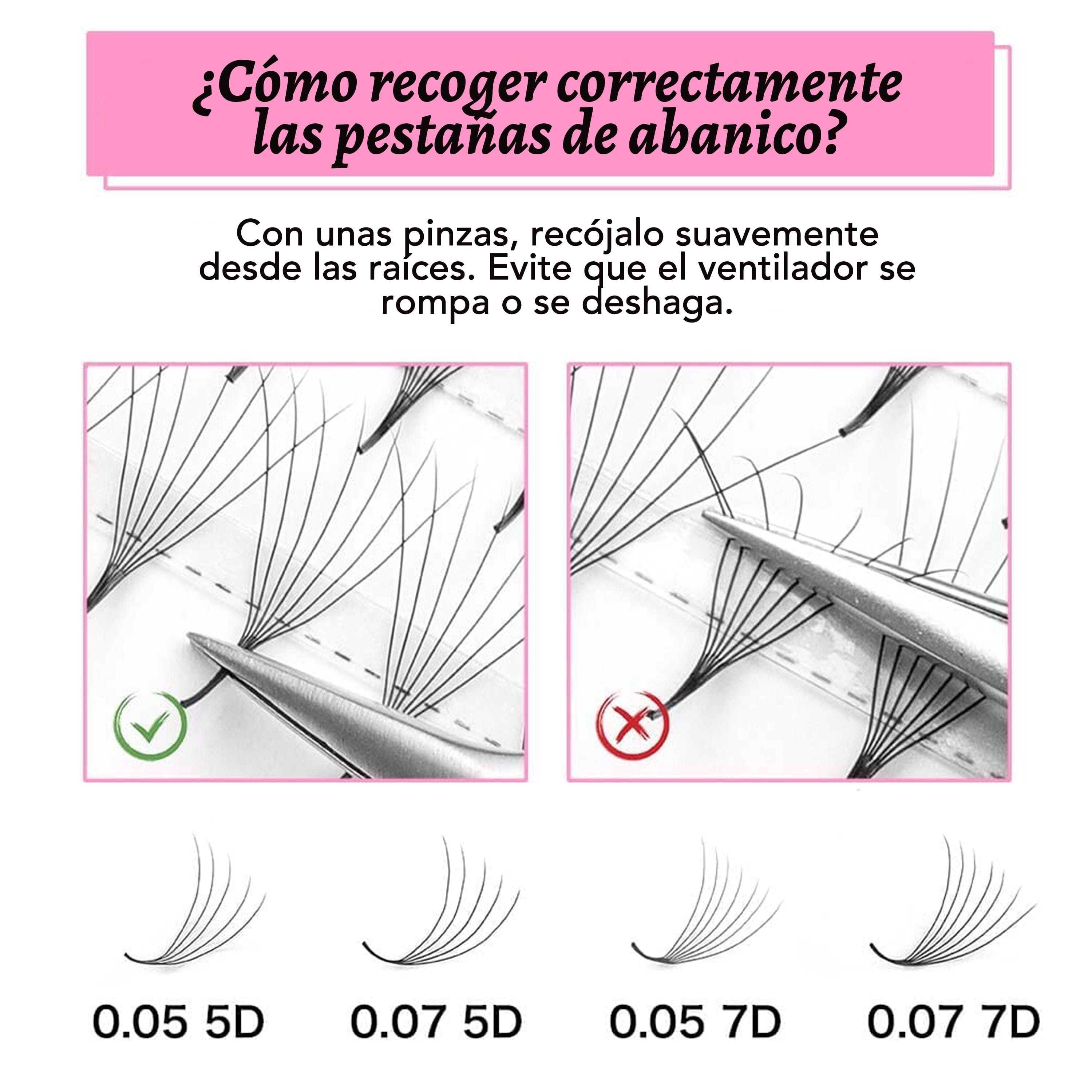 Ventiladores estrechos XL Promade México Premade volume fans VEYELASH®
