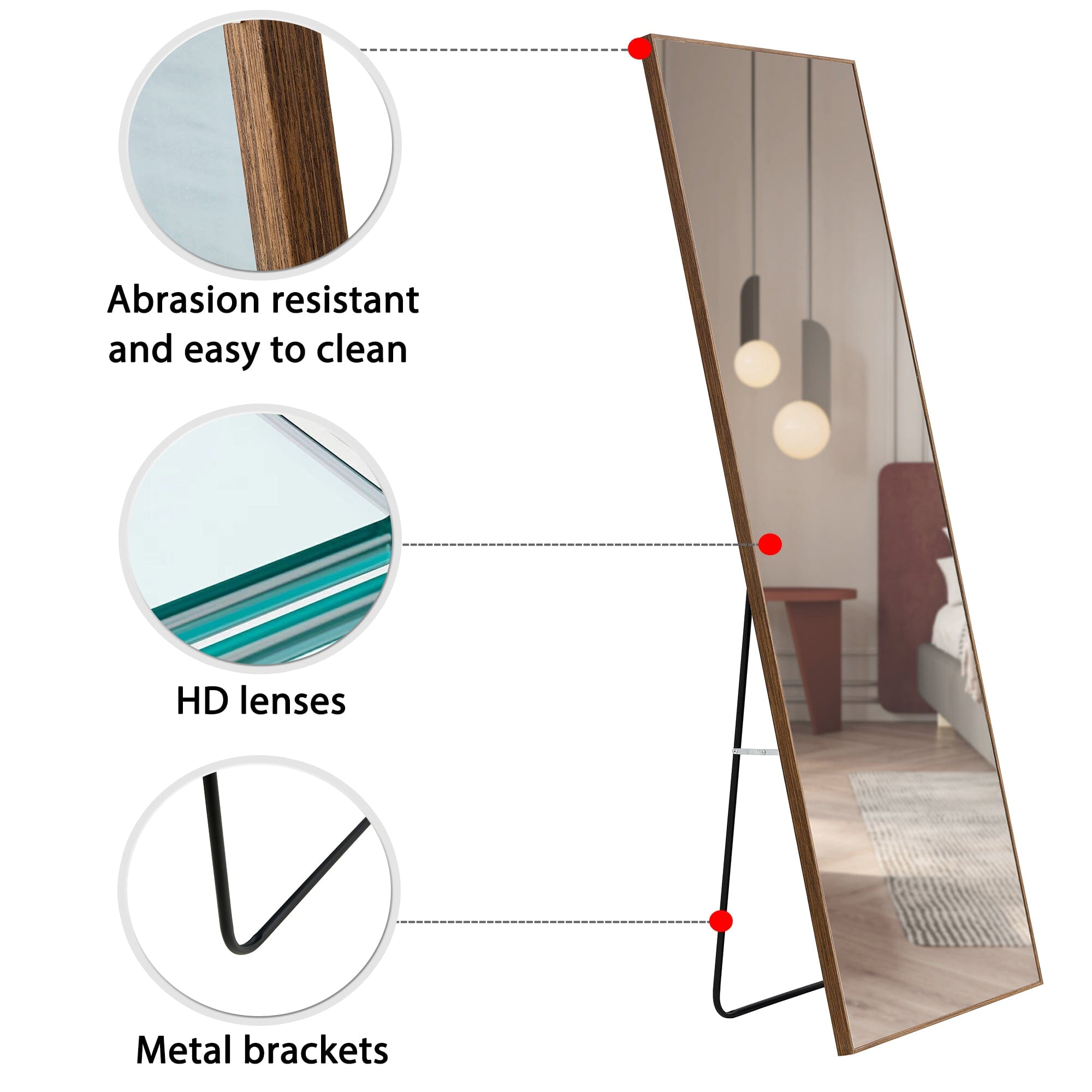 Wood Frame Full-length Mirror VEYELASH®