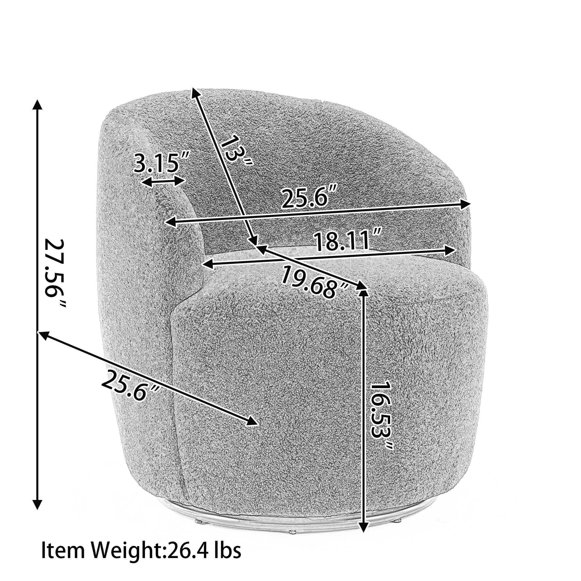Armchair Barrel Chair with Powder Coating VEYELASH®