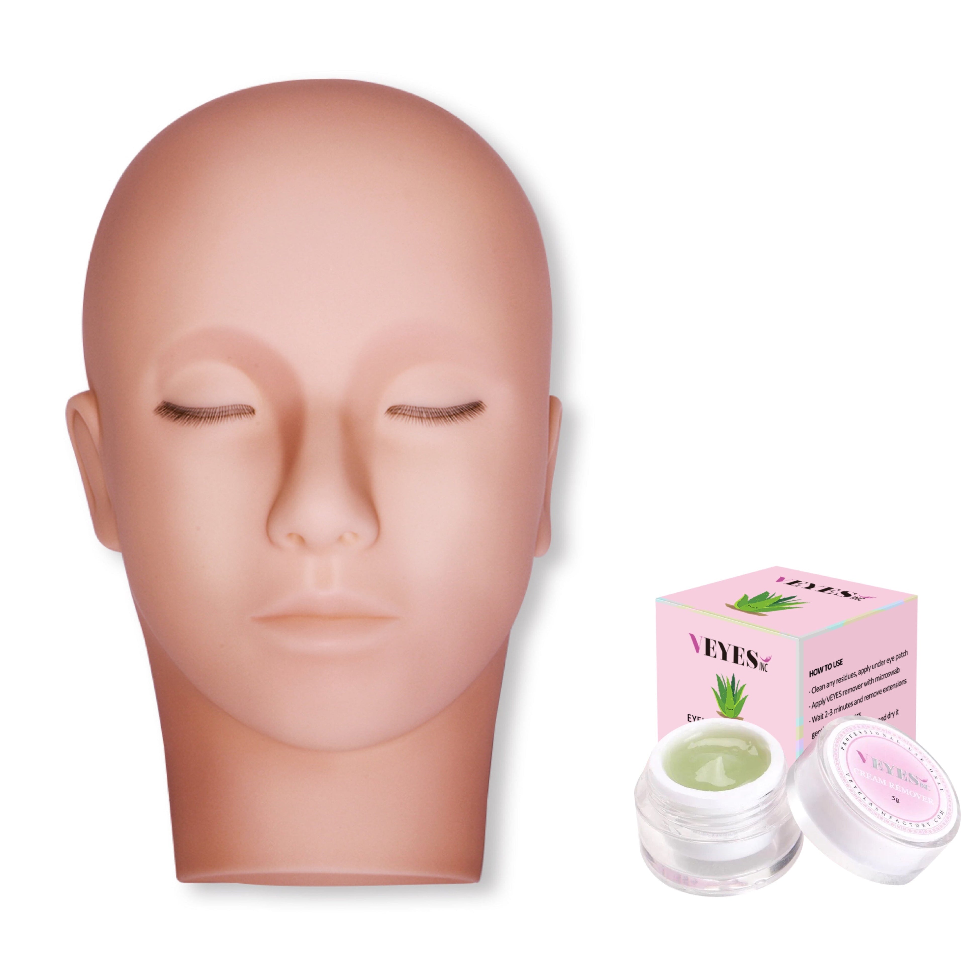 Layered Training Head Practice mannequin VEYELASH® Head+Remover