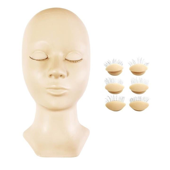 Mannequin With Replacement Eyelids Practice mannequin Veyelashfactory Natural 1 head + 4 pairs eyelids