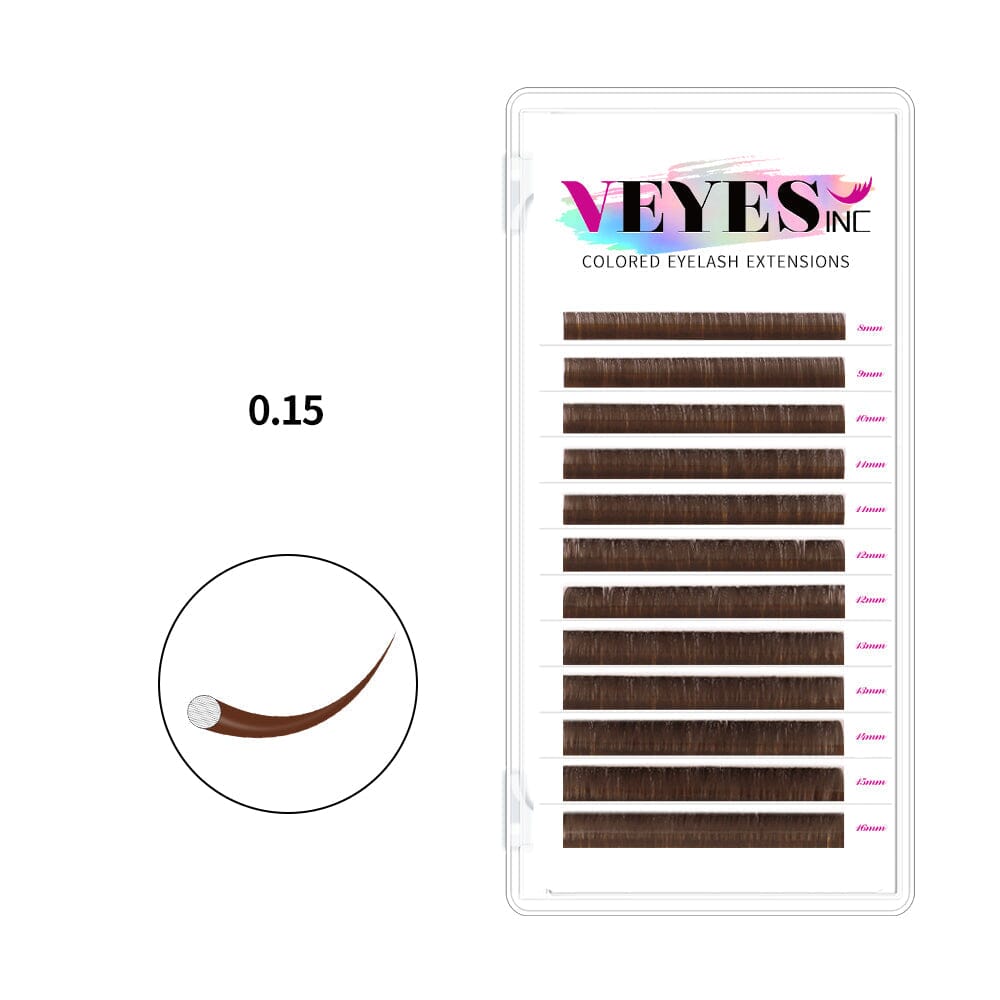 0.15mm Brown Eyelash Extensions CA95131 Individual eyelashes VEYELASH® 