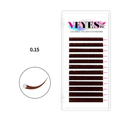 0.15mm Brown Eyelash Extensions CA95131 Individual eyelashes VEYELASH® DARK C 8-16mix