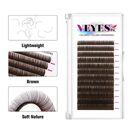 0.15mm Brown Eyelash Extensions Individual eyelashes VEYELASH® 