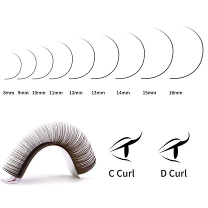 0.15mm Brown Eyelash Extensions Individual eyelashes VEYELASH® 