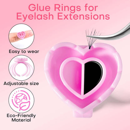 100PC Heart-Shaped Ring Cup VEYELASH 