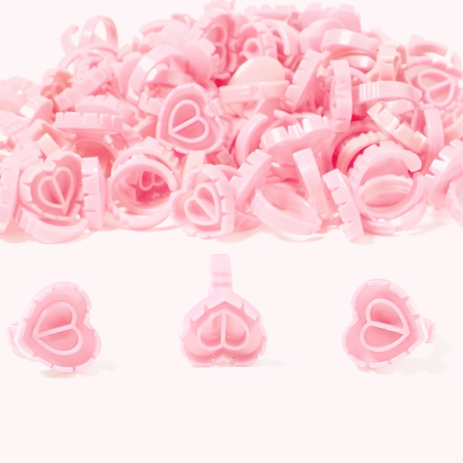 100PC Heart-Shaped Ring Cup VEYELASH PINK 