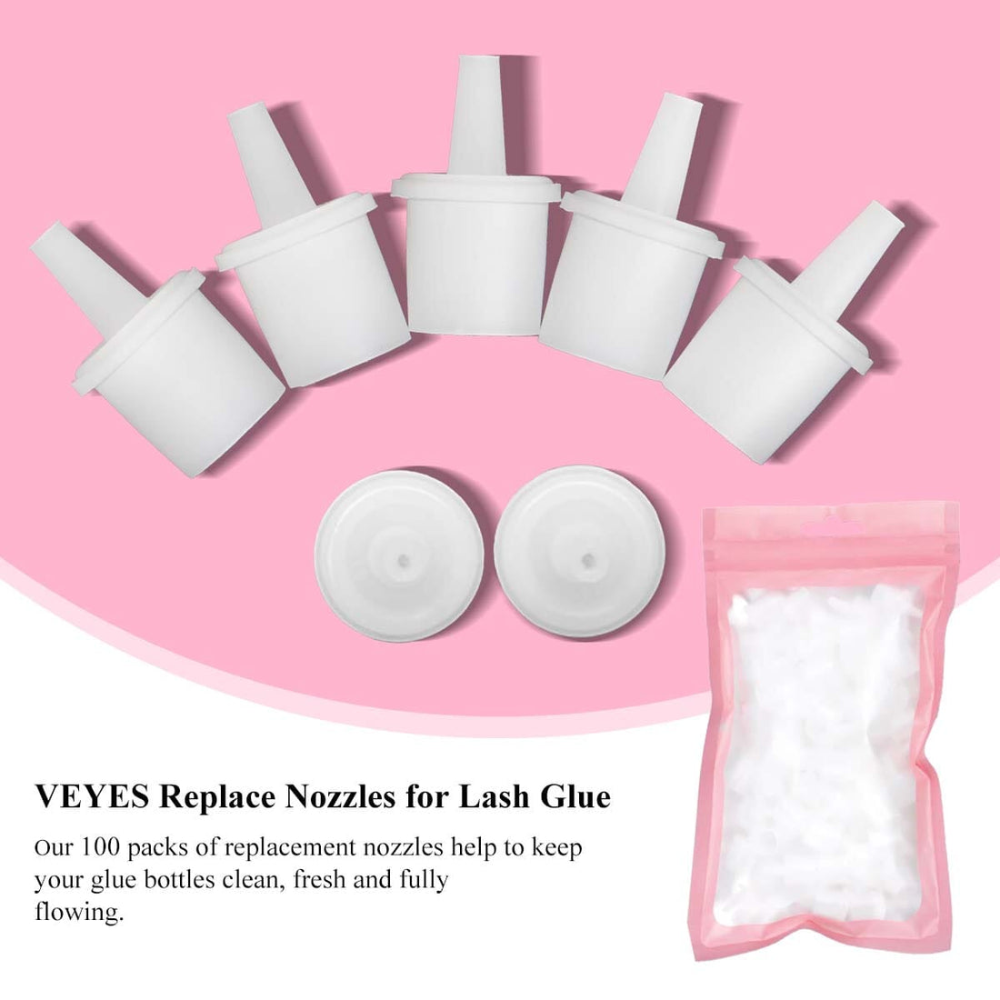 100PC Replace Nozzles for Lash Gule VEYELASH 