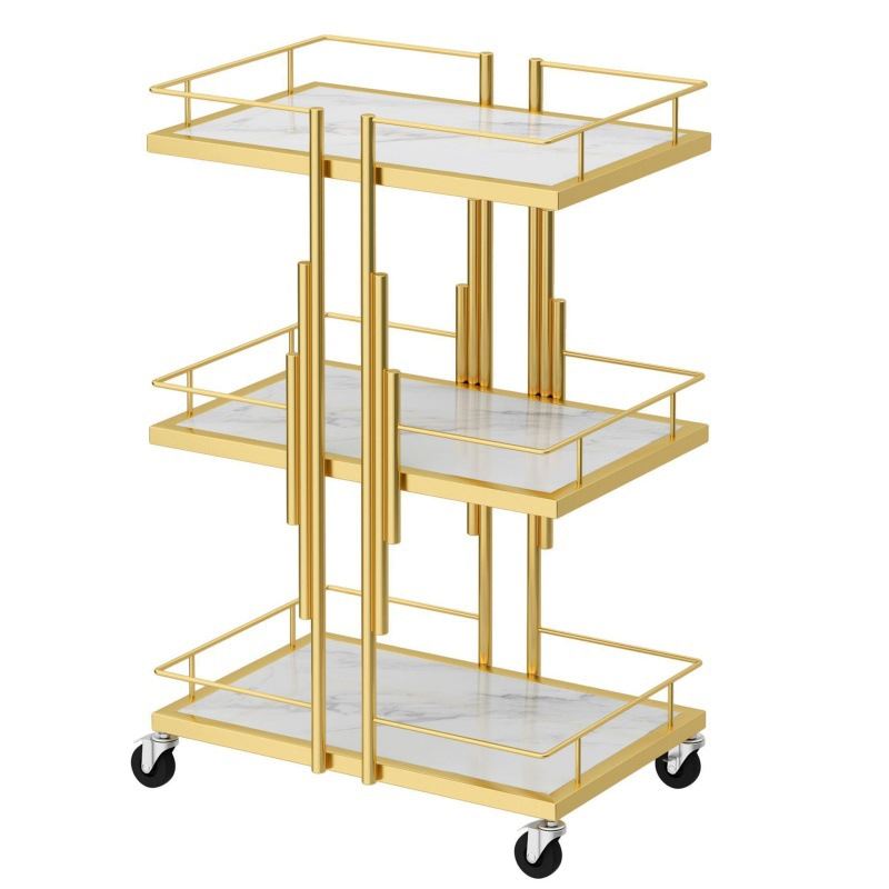 3-Shelf Master Cart With Wheels VEYELASH® GOLD 