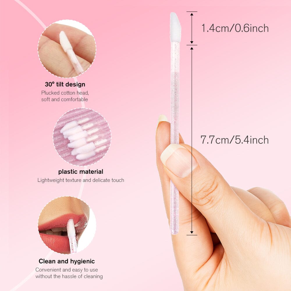 50PCS Glitter Lip Brush VEYELASH 