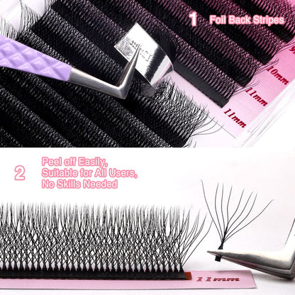 8D W Lash Extensions Individual eyelashes VEYELASH 