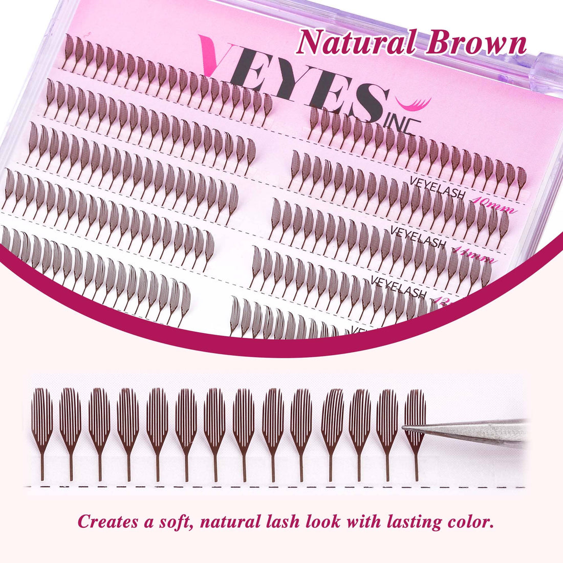 Birdie Brown Lashes Premade volume fans VEYELASH 