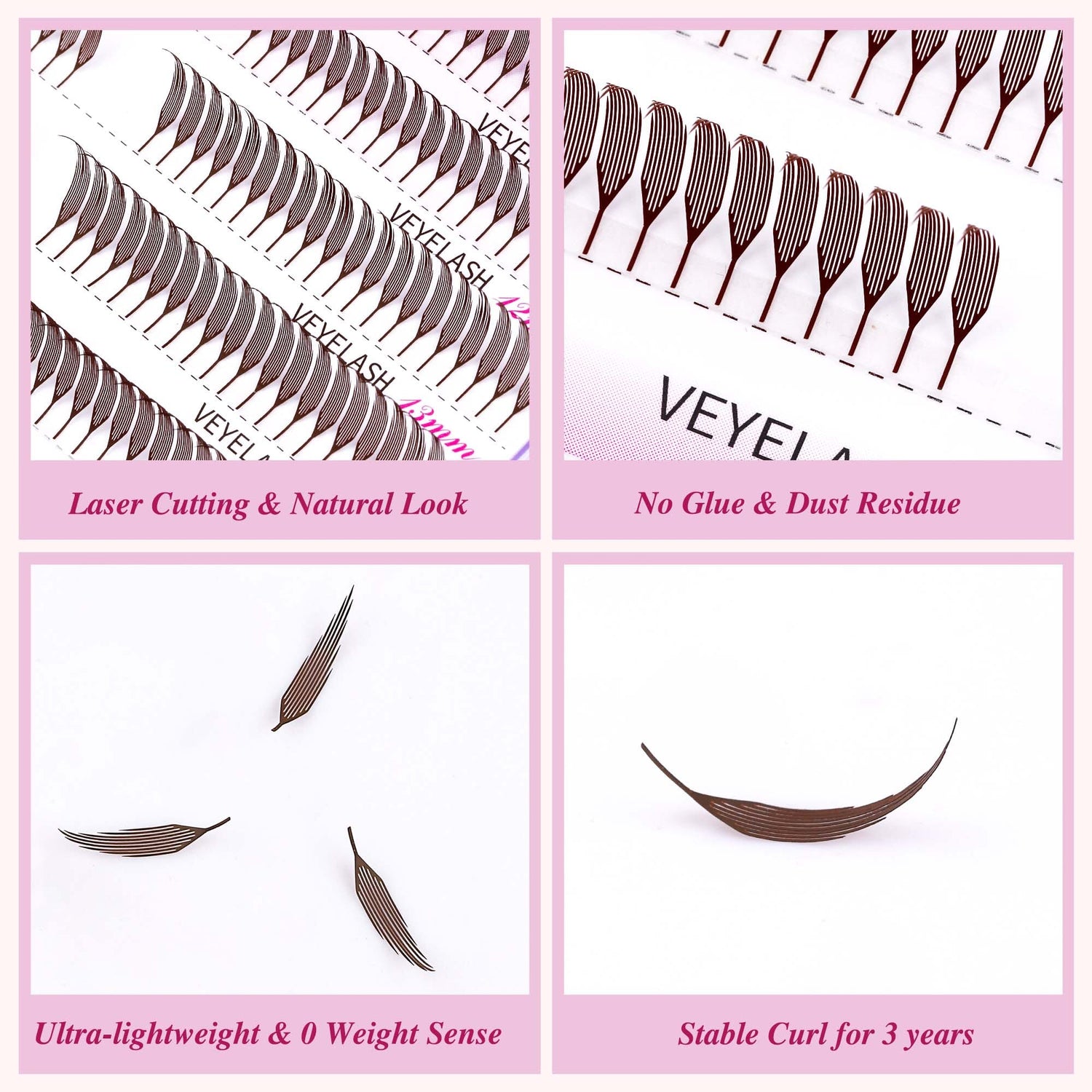 Birdie Brown Lashes Premade volume fans VEYELASH 