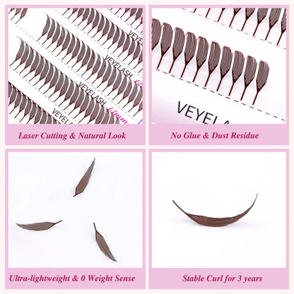 Birdie Brown Lashes Premade volume fans VEYELASH 