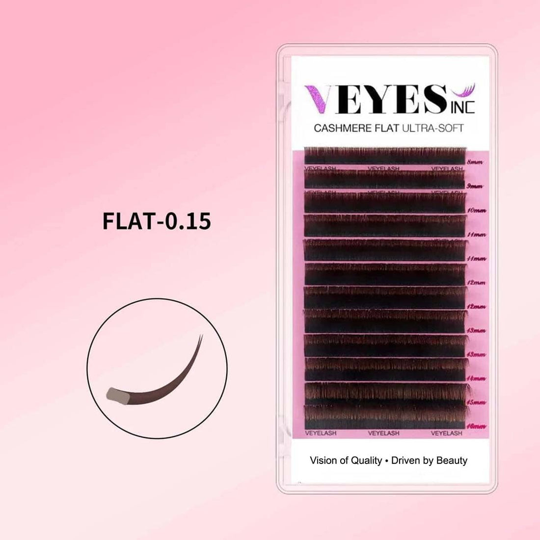 Brown Ellipse Flat Lashes Individual eyelashes VEYELASH® 
