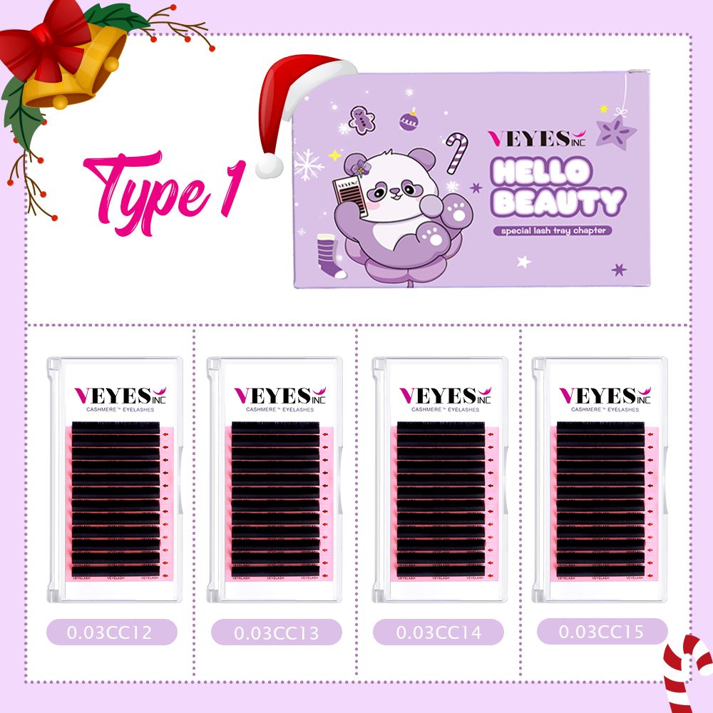 Cashmere™ Christmas Kit Individual eyelashes VEYELASH type 1 