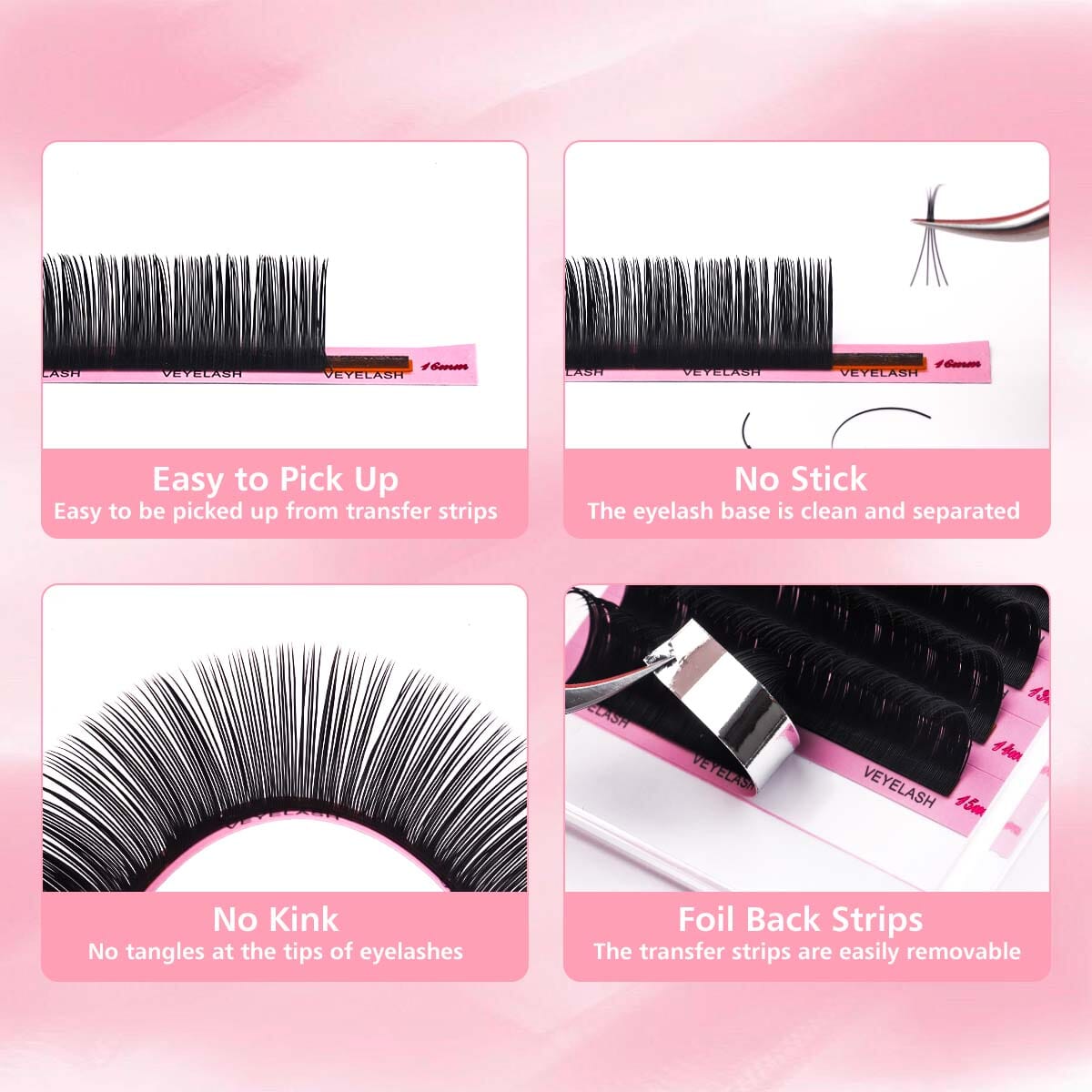 Classic Lash Extensions 0.18mm Individual eyelashes VEYELASH® 