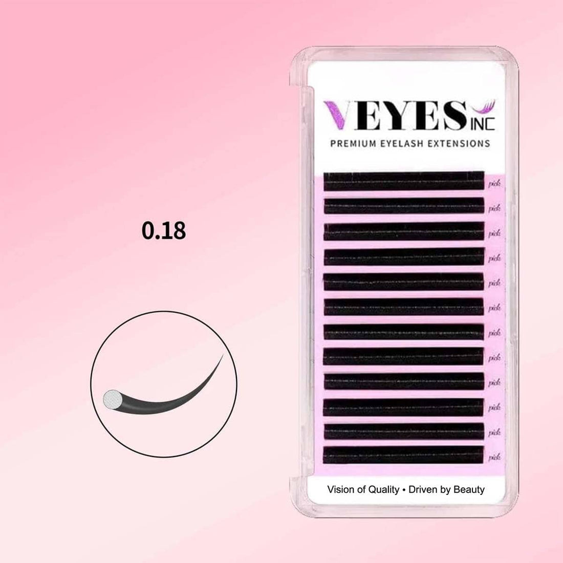 Classic Lash Extensions 0.18mm Individual eyelashes VEYELASH® 