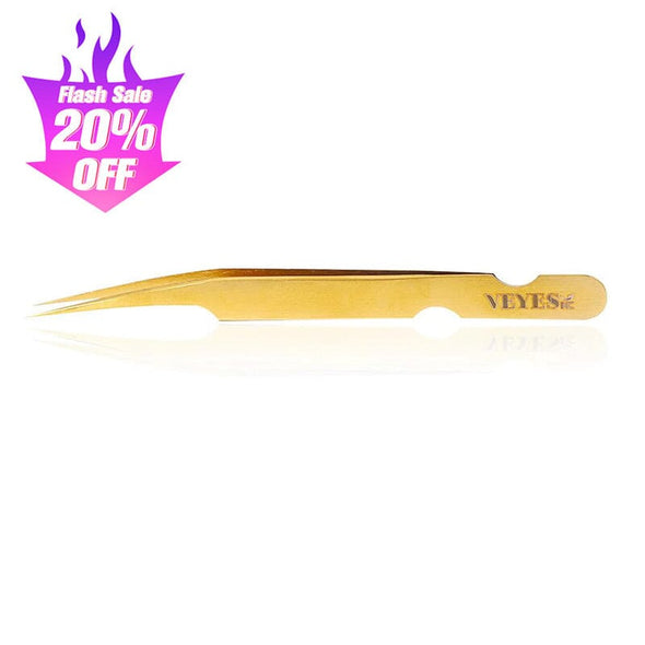 Classic Straight Gold Tweezer Tweezers VEYELASH 