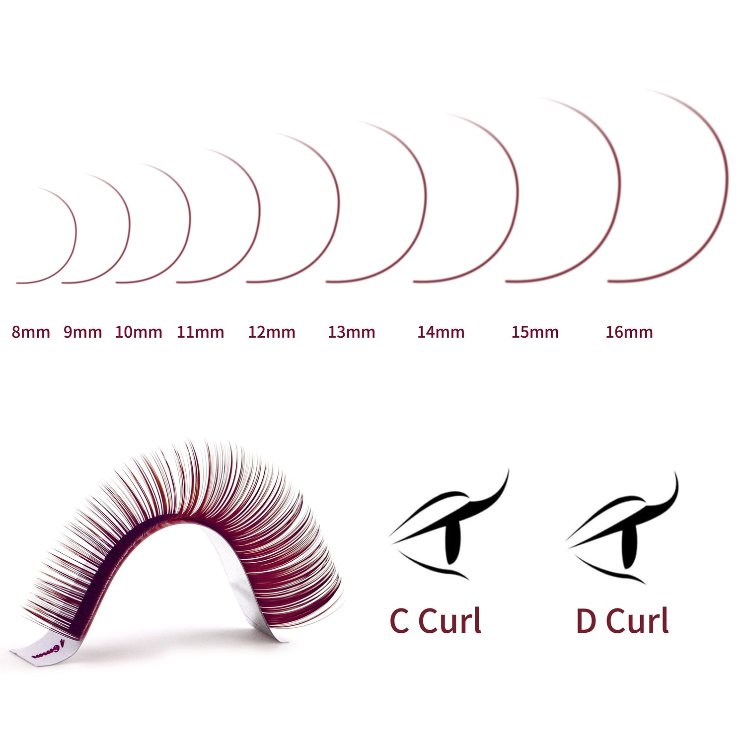 Crimson Rose Lash 0.07mm Individual eyelashes VEYELASH® 