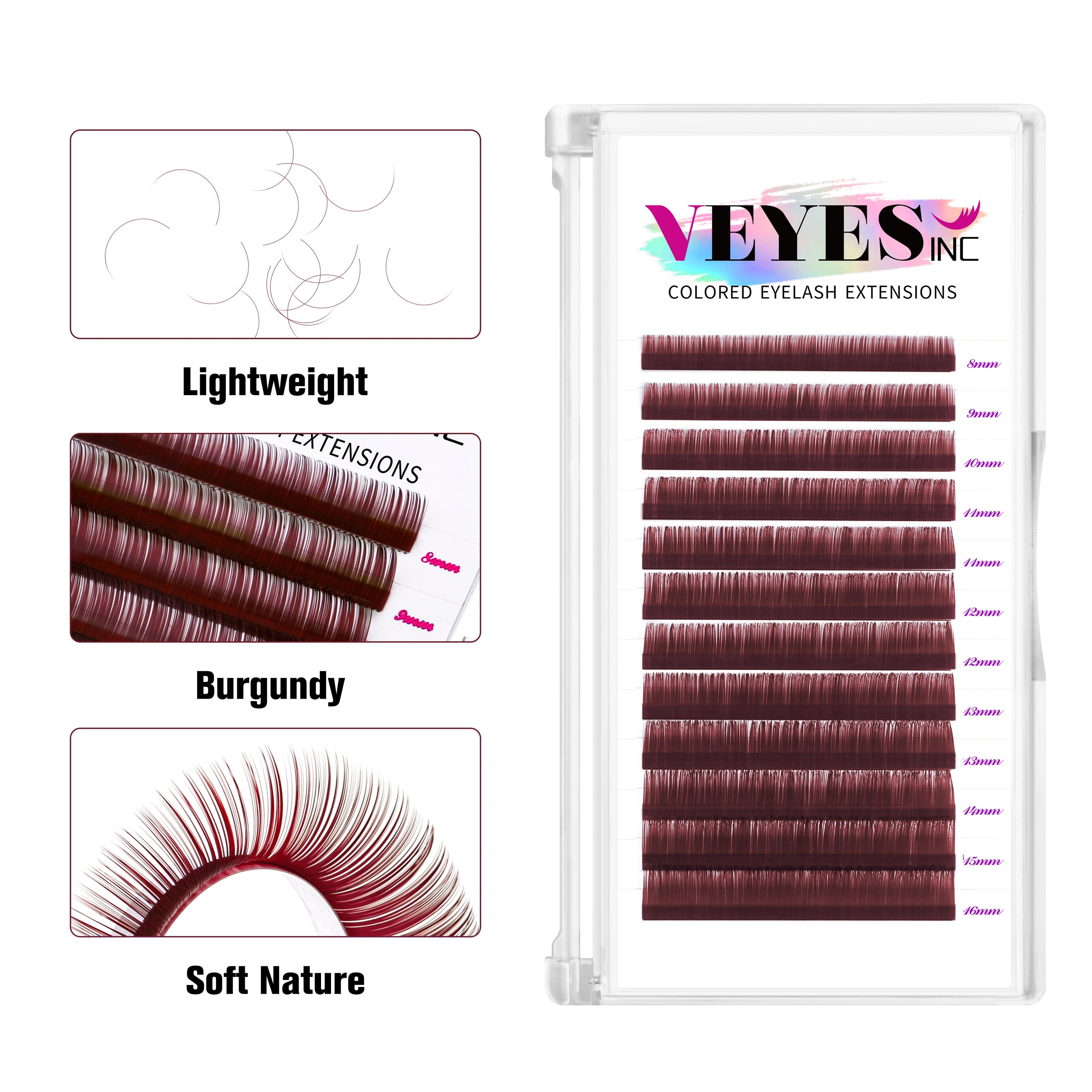 Crimson Rose Lash 0.07mm Individual eyelashes VEYELASH® 