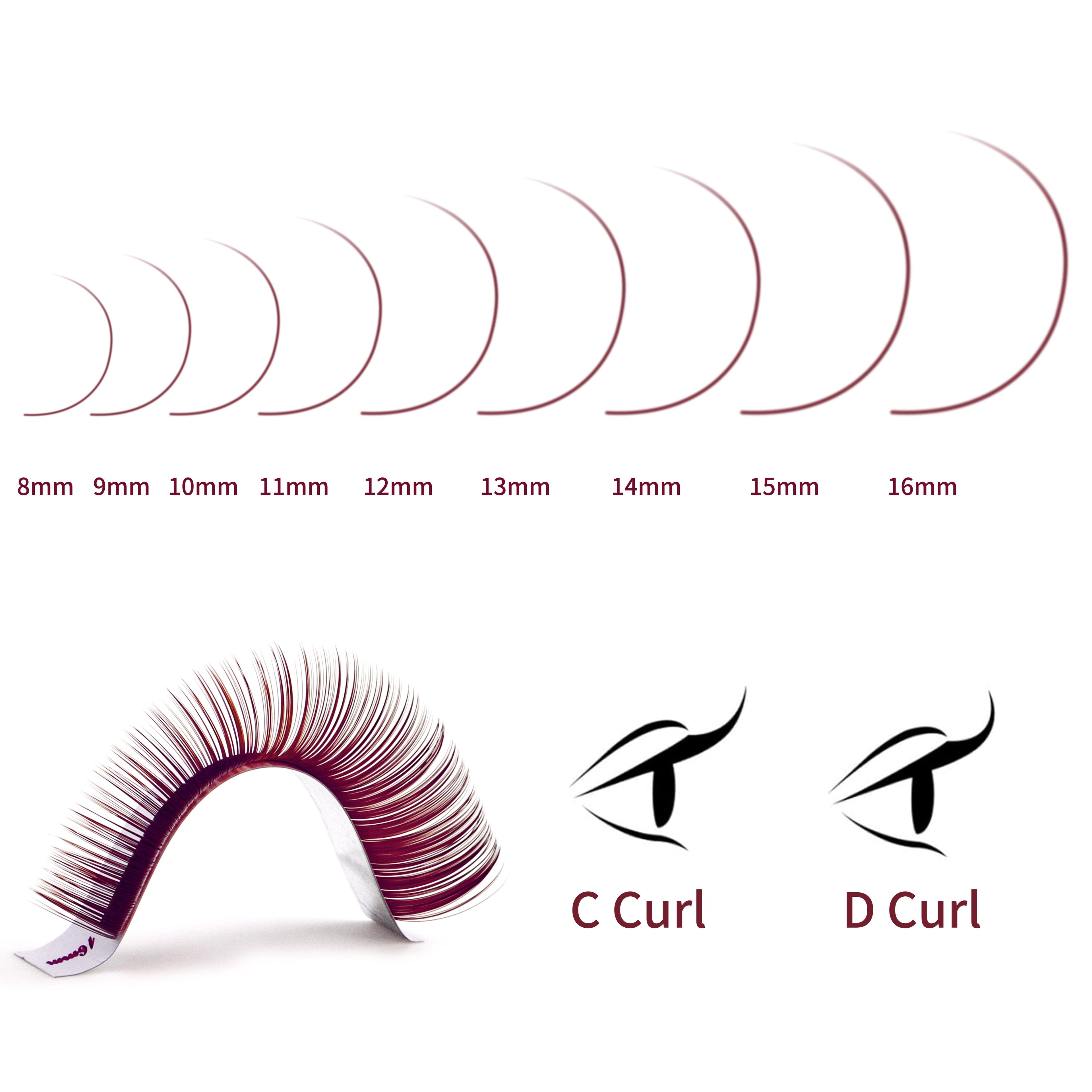 Crimson Rose Lash 0.07mm Individual eyelashes VEYELASH® 