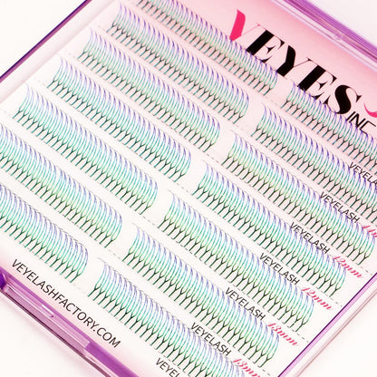 Double-Sided Aurora Lashes Premade volume fans VEYELASH 
