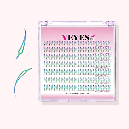 Double-Sided Aurora Lashes Premade volume fans VEYELASH 