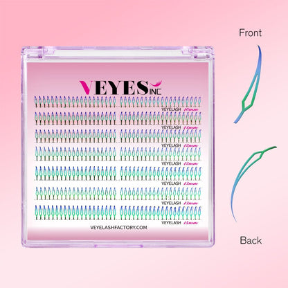 Double-Sided Aurora Lashes Premade volume fans VEYELASH 