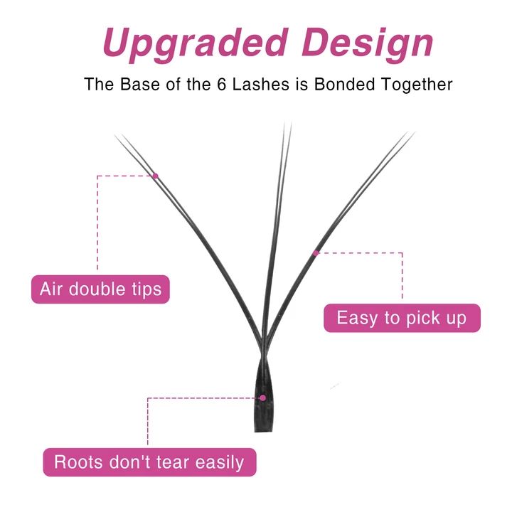 Double-Tip 6D W Lash Extensions Individual eyelashes VEYELASH 