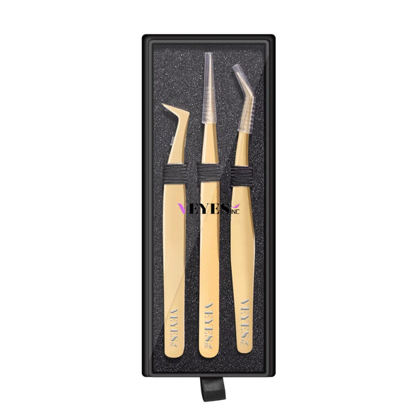 Luxe Gold Precision Tweezer Trio